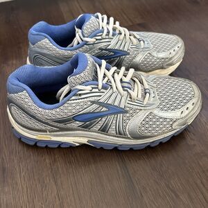 Brooks Ariel Running Shoes Womens 8D Silver Blue Supportive Stability Sneakers